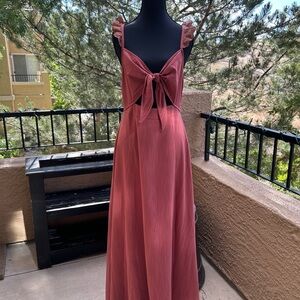 Promesa Pink Maxi Sundress with Spaghetti Straps